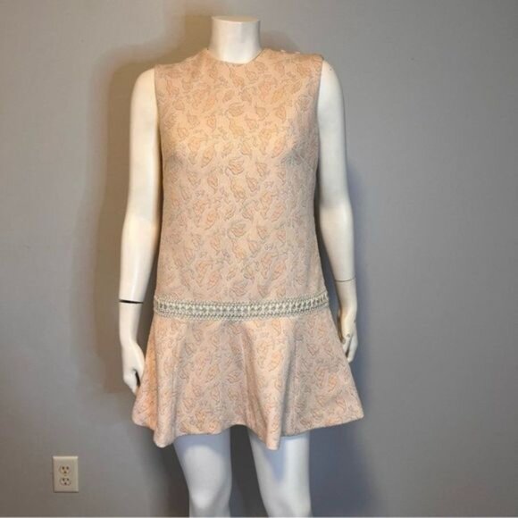 Vintage Hand Stitched Drop Waist Sleeveless Dress Size S - Picture 2 of 11